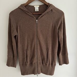 Vintage Old Navy Ribbed Chocolate Zip-Up Fitted Cotton Double Zip Up Y2K Women M